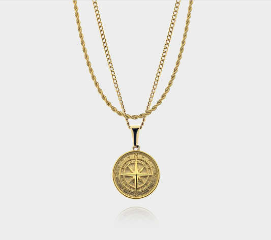 Ciondolo d' oro con Bussola